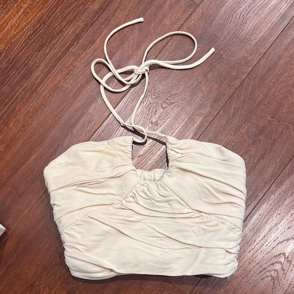 Zara Cream Halter Top